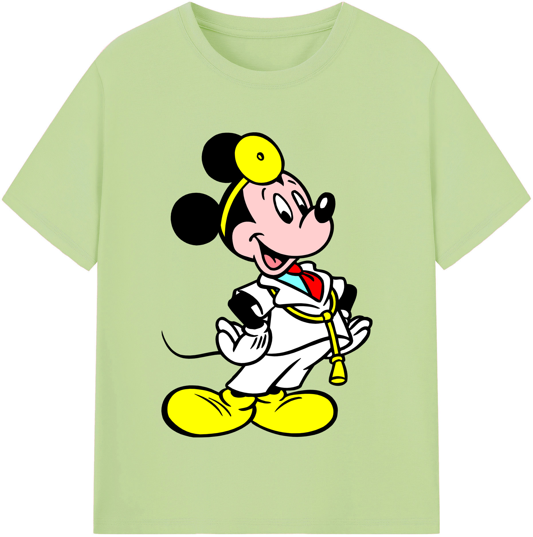（画像用） ミッキーマウス Mickey Mouse 綿100％半袖Tシャツ（フロントプリント）
